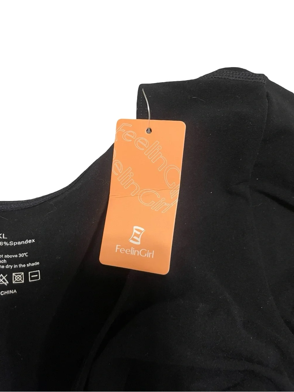 NWT FeelinGirl Black Ruched Long Sleeve Tummy Control Bodysuit - 3XL